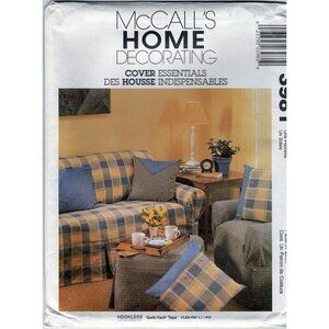 McCalls Sewing Pattern 3981 sofa chair ottoman cover‎ pillow covers curtains